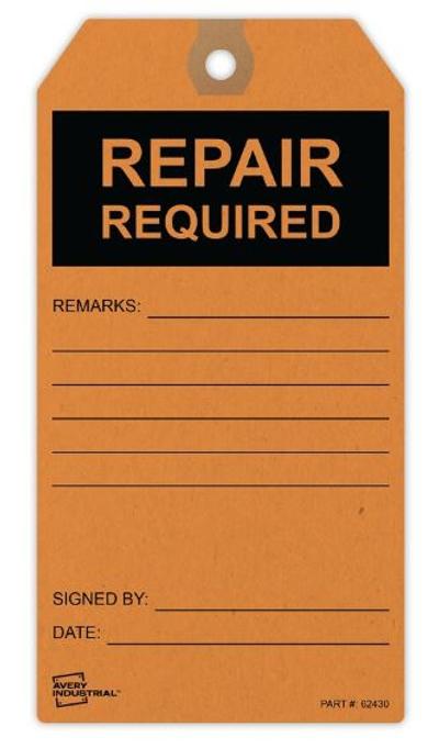 View larger image of Avery® Preprinted REPAIR REQUIRED Repair Tags