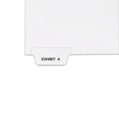 View larger image of Avery-Style Preprinted Legal Bottom Tab Divider, 26-Tab, Exhibit A, 11 x 8.5, White, 25/PK