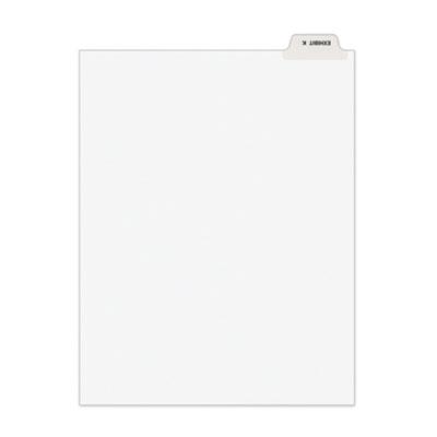 View larger image of Avery-Style Preprinted Legal Bottom Tab Divider, 26-Tab, Exhibit K, 11 x 8.5, White, 25/PK