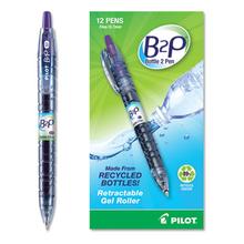 B2P Bottle-2-Pen Recycled Retractable Gel Pen, 0.7mm, Purple Ink, Translucent Blue Barrel