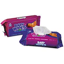 Baby Wipes Refill Pack, 8 x 7, Unscented, White, 80/Pack, 12 Packs/Carton