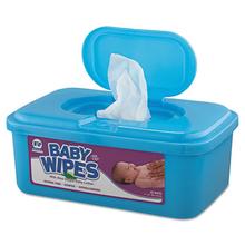 Baby Wipes Tub, Unscented, White, 80/Tub, 12 Tubs/Carton
