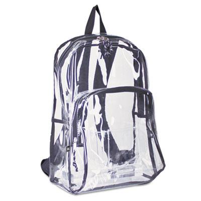 View larger image of Backpack, PVC Plastic, 12 1/2 x 5 1/2 x 17 1/2, Clear/Black