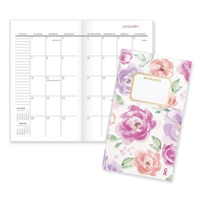 View larger image of Badge Floral Two-Year Monthly Planner, Floral Artwork, 6.25 x 3.75, Rose/Purple/Orange Cover, 24-Month (Jan-Dec): 2024-2025