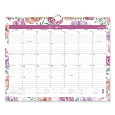 View larger image of Badge Floral Wall Calendar, Floral Artwork, 15 x 12, White/Multicolor Sheets, 12-Month (Jan to Dec): 2024