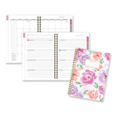 View larger image of Badge Floral Weekly/Monthly Planner, Floral Artwork, 8.5 x 6.38, White/Multicolor Cover, 13-Month (Jan to Jan): 2024 to 2025