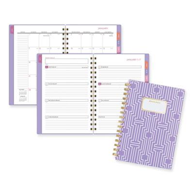 View larger image of Badge Geo Weekly/Monthly Planner, 8.5 x 6.38, Purple/White/Gold Cover, 13-Month (Jan to Jan): 2024 to 2025