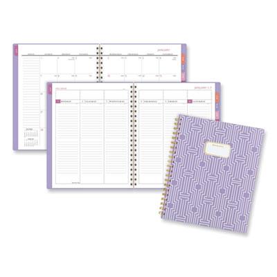 View larger image of Badge Geo Weekly/Monthly Planner, Geometric Artwork, 11 x 9.25, Purple/White/Gold Cover, 13-Month (Jan to Jan): 2024 to 2025