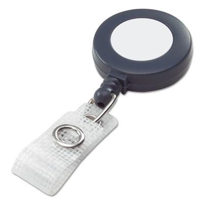 View larger image of Badgemates Plastic Retractable Name Badge Reel, 3 ft Extension, Gray, 25/Box