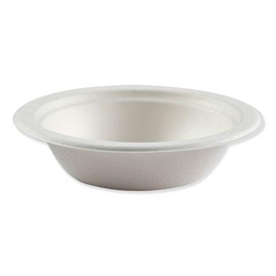 View larger image of Bagasse Molded Fiber Dinnerware, Bowl, 6.25" Diameter, White, 1,000/Carton