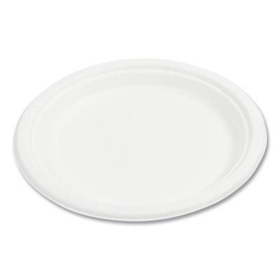 View larger image of Bagasse PFAS-Free Dinnerware, Plate, 9" dia, Tan, 500/Carton