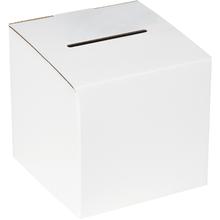 10 x 10 x 9-10" White Ballot Box