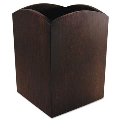 View larger image of Bamboo Curved Pencil Cup, 3 x 3  4 1/4, Espresso Brown