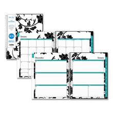 Analeis Create-Your-Own Cover Weekly/Monthly Planner, Floral Artwork, 11 x 8.5, White/Black/Coral, 12-Month (Jan-Dec): 2023