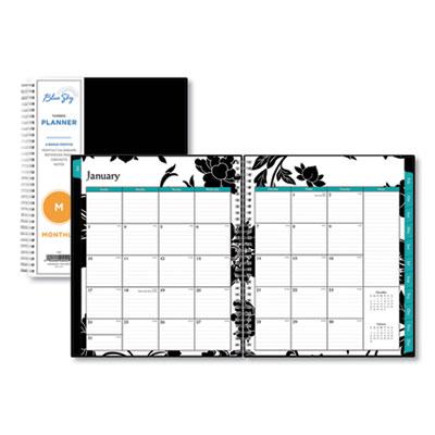 View larger image of Analeis Monthly Planner, Analeis Floral Artwork, 10 x 8, White/Black/Coral Cover, 12-Month (Jan to Dec): 2024