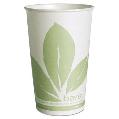 View larger image of Bare Eco-Forward Paper Cold Cups, ProPlanet Seal, 16 oz, Green/White, 100/Sleeve 10 Sleeves/Carton