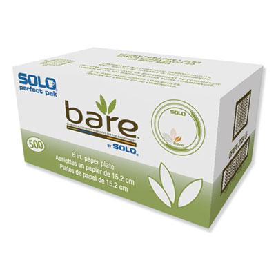 View larger image of Bare Eco-Forward Paper Dinnerware Perfect Pak, ProPlanet Seal, Plate, 6" dia, Green/Tan, 125/Pack, 4 Packs/Carton