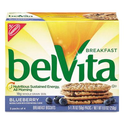 View larger image of belVita Breakfast Biscuits, 1.76 oz Pack, Blueberry, 8 Packs/Box, 8 Boxes/Carton
