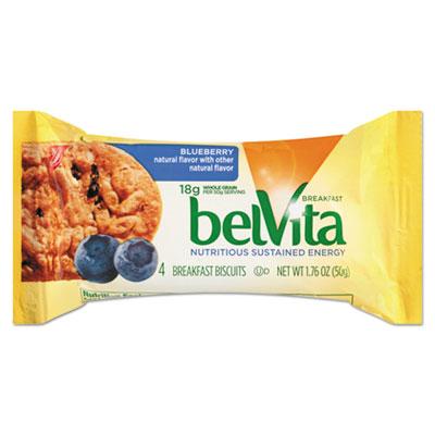 View larger image of belVita Breakfast Biscuits, Blueberry, 1.76 oz Pack, 8/Box