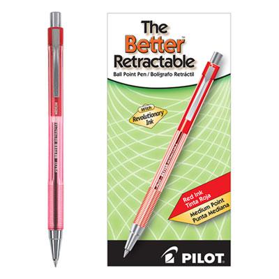 View larger image of Better Retractable Ballpoint Pen, Medium 1mm, Red Ink, Translucent Red Barrel, Dozen