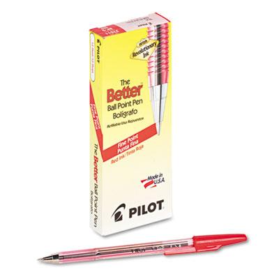 View larger image of Better Stick Ballpoint Pen, Fine 0.7mm, Red Ink, Translucent Red Barrel, Dozen