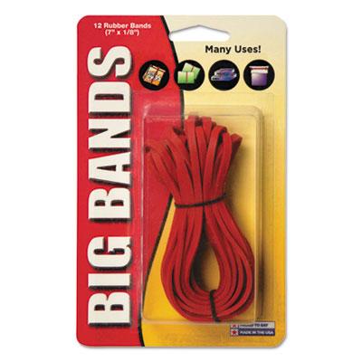 View larger image of Big Bands Rubber Bands, Size 117B, 0.06" Gauge, Red, 12/Pack