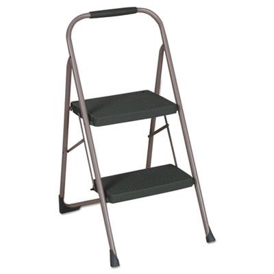 View larger image of Big Step Folding Stool, 2-Step, 200 lb Capacity, 20.5" Working Height, 22" Spread, Black/Gray