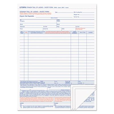 View larger image of Bill of Lading, Four-Part Carbonless, 8.5 x 11, 50 Forms Total