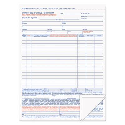 View larger image of Bill of Lading, Three-Part Carbonless, 8.5 x 11, 50 Forms Total