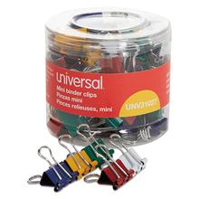 Binder Clips with Storage Tub, Mini, Assorted Colors, 60/Pack