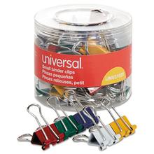 Binder Clips with Storage Tub, Small, Assorted Colors, 40/Pack
