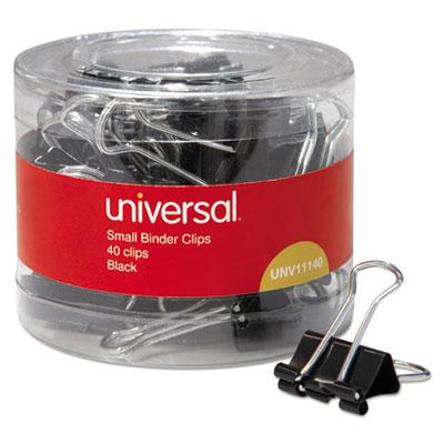 View larger image of Binder Clips with Storage Tub, Small, Black/Silver, 40/Pack
