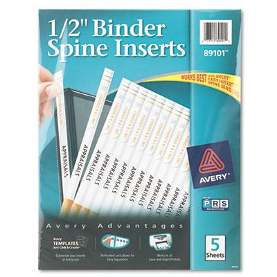 View larger image of Binder Spine Inserts, 1/2" Spine Width, 16 Inserts/Sheet, 5 Sheets/Pack