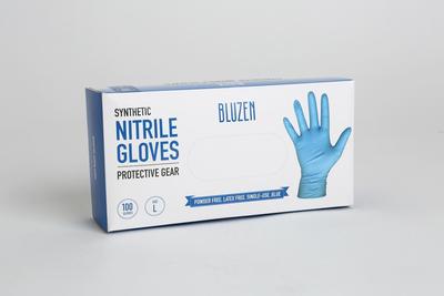View larger image of Bluzen Nitrile Disposable Gloves, Blue, 3 Mil