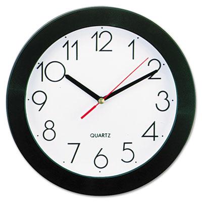 View larger image of Bold Round Wall Clock, 9.75" Overall Diameter, Black Case, 1 AA (sold separately)