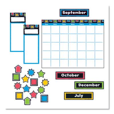 View larger image of Bold Strokes Wipe-Off Calendar Bulletin Board Set, 18" X 26.5", Assorted Colors, 30 Pieces
