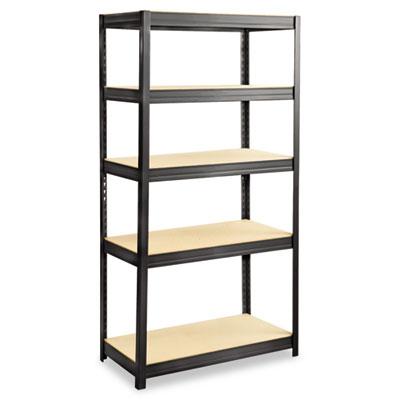 View larger image of Boltless Steel/Particleboard Shelving, Five-Shelf, 36w x 18d x 72h, Black