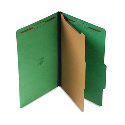 View larger image of Bright Colored Pressboard Classification Folders, 2" Expansion, 1 Divider, 4 Fasteners, Legal Size, Emerald Green, 10/Box