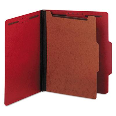 View larger image of Bright Colored Pressboard Classification Folders, 2" Expansion, 1 Divider, 4 Fasteners, Letter Size, Ruby Red, 10/Box