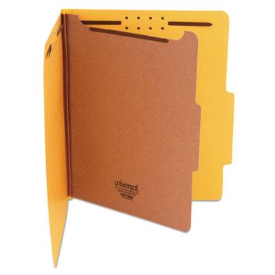 View larger image of Bright Colored Pressboard Classification Folders, 2" Expansion, 1 Divider, 4 Fasteners, Letter Size, Yellow Exterior, 10/Box