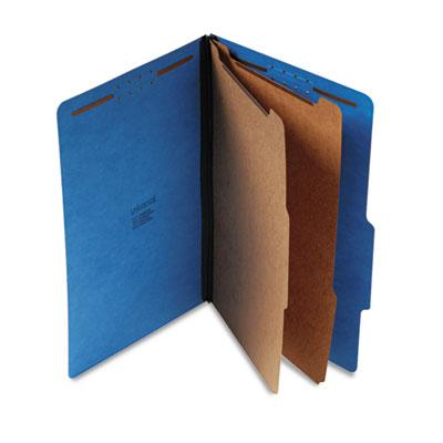 View larger image of Bright Colored Pressboard Classification Folders, 2" Expansion, 2 Dividers, 6 Fasteners, Legal Size, Cobalt Blue, 10/Box