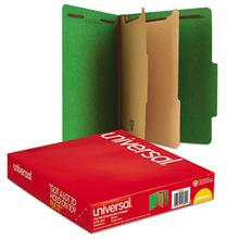 Bright Colored Pressboard Classification Folders, 2" Expansion, 2 Dividers, 6 Fasteners, Letter Size, Emerald Green, 10/Box