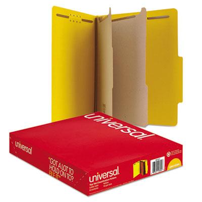 View larger image of Bright Colored Pressboard Classification Folders, 2" Expansion, 2 Dividers, 6 Fasteners, Letter Size, Yellow Exterior, 10/Box