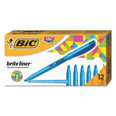 View larger image of Brite Liner Highlighter, Chisel Tip, Fluorescent Blue, Dozen