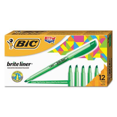 View larger image of Brite Liner Highlighter, Chisel Tip, Fluorescent Green, Dozen