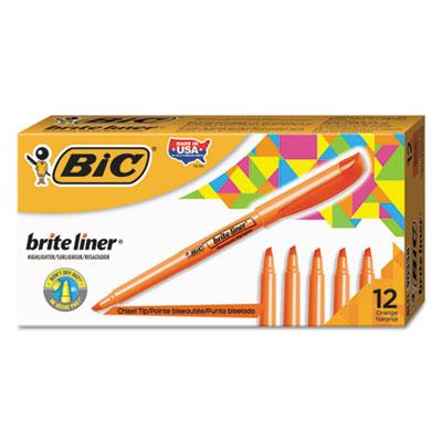 View larger image of Brite Liner Highlighter, Chisel Tip, Fluorescent Orange, Dozen
