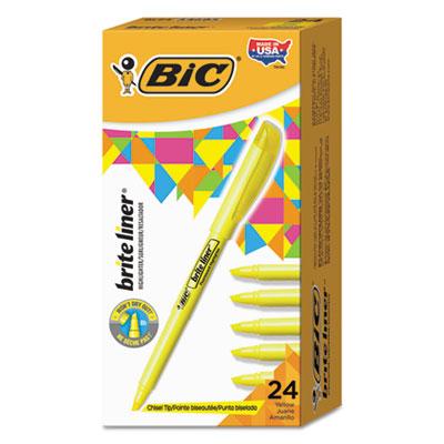 View larger image of Brite Liner Highlighter Value Pack, Chisel Tip, Yellow, 24/Pack