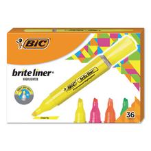 Brite Liner Tank-Style Highlighter Value Pack, Chisel Tip, Assorted Colors, 36/Pack