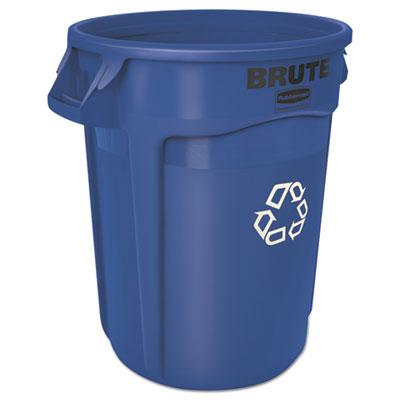 View larger image of Brute Recycling Container, 32 gal, Polyethylene, Blue