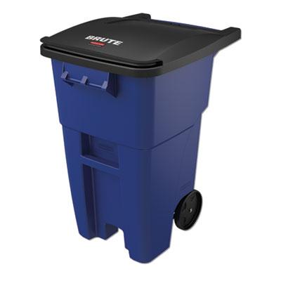 View larger image of Square Brute Rollout Container, 50 gal, Molded Plastic, Blue